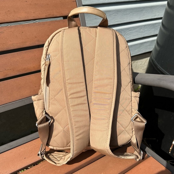 Vera Bradley Meadowlark Tan Small Backpack in Performance Twill - Picture 7 of 8